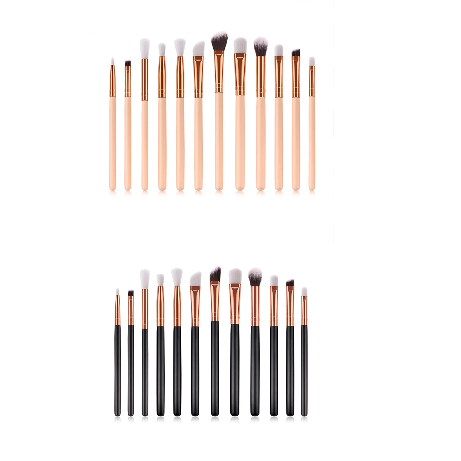 Set di pennelli professionali per trucco occhi da 12 pezzi, ombretto, sopracciglio, eyeliner