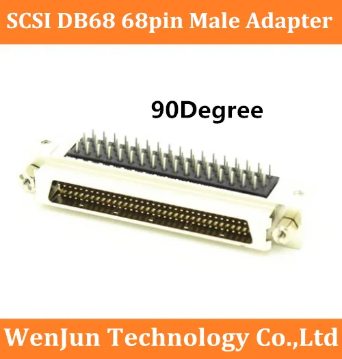 High Quality NEW SCSI DB68 68pin Male 90Degree Power Adapter SCSI68 elbow Connector 1PCS/LOT