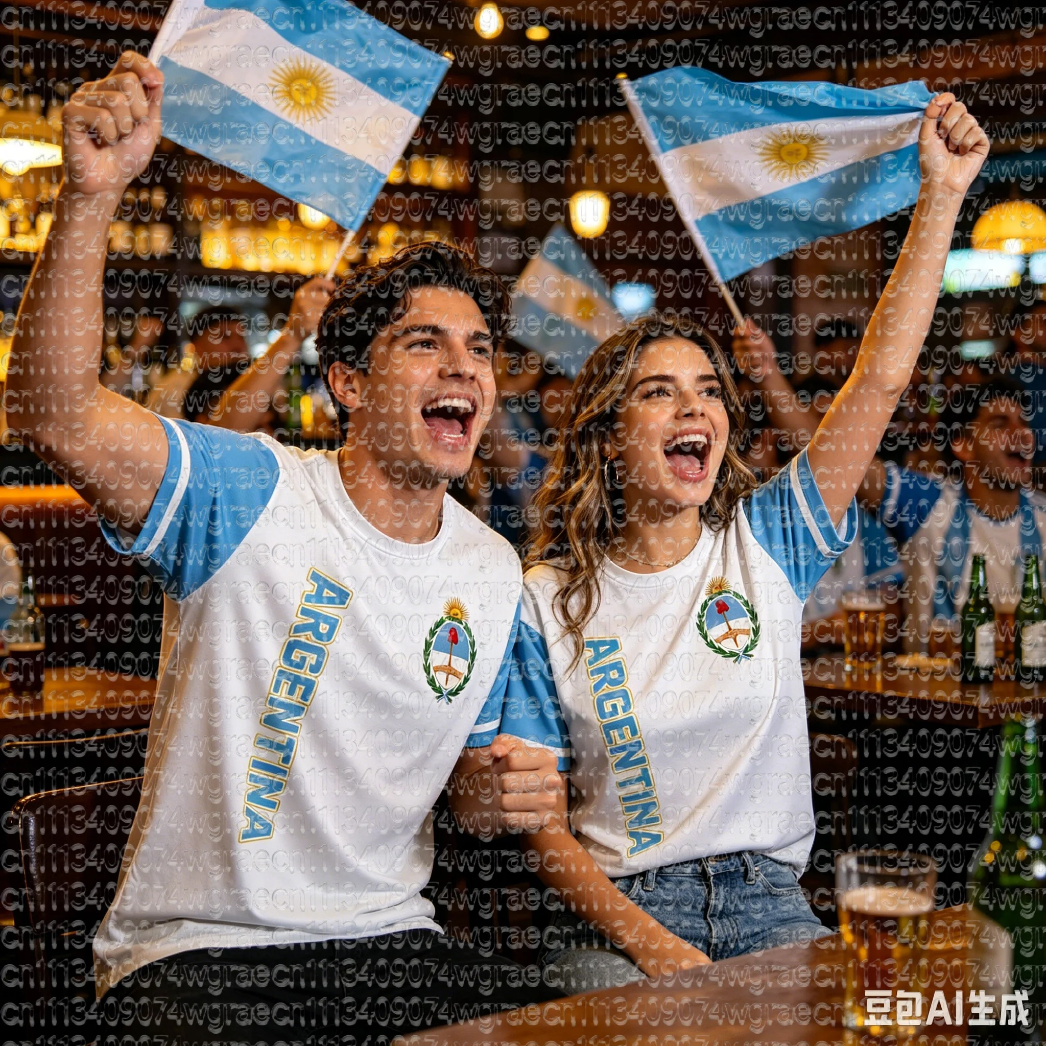 

2026 Argentina Fan Cheer Football T-Shirt, Champion & Player Number Print On Back, Unisex Adult Kids Size Casual Sports Tees