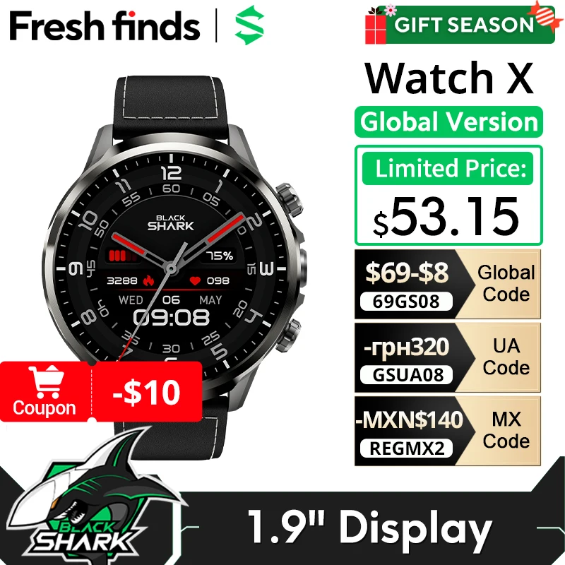 [Wereldpremière] Wereldwijde versie Black Shark Smart Watch X 4G Android Watch 1,9 \