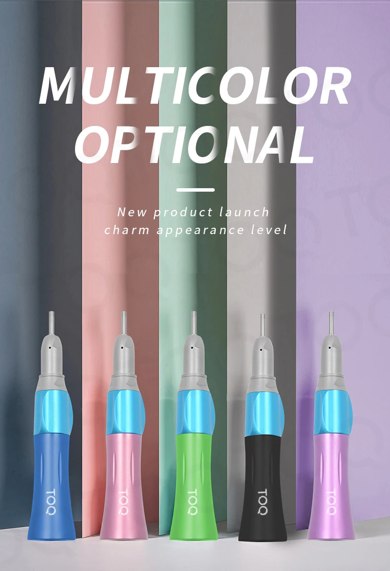 TOQ 3Pcs/Set Dental External Low Speed Handpiece Kit 2/4Holes Pneumatic Air Turbine Motor 6 Optional Colors Autoclavable Tool