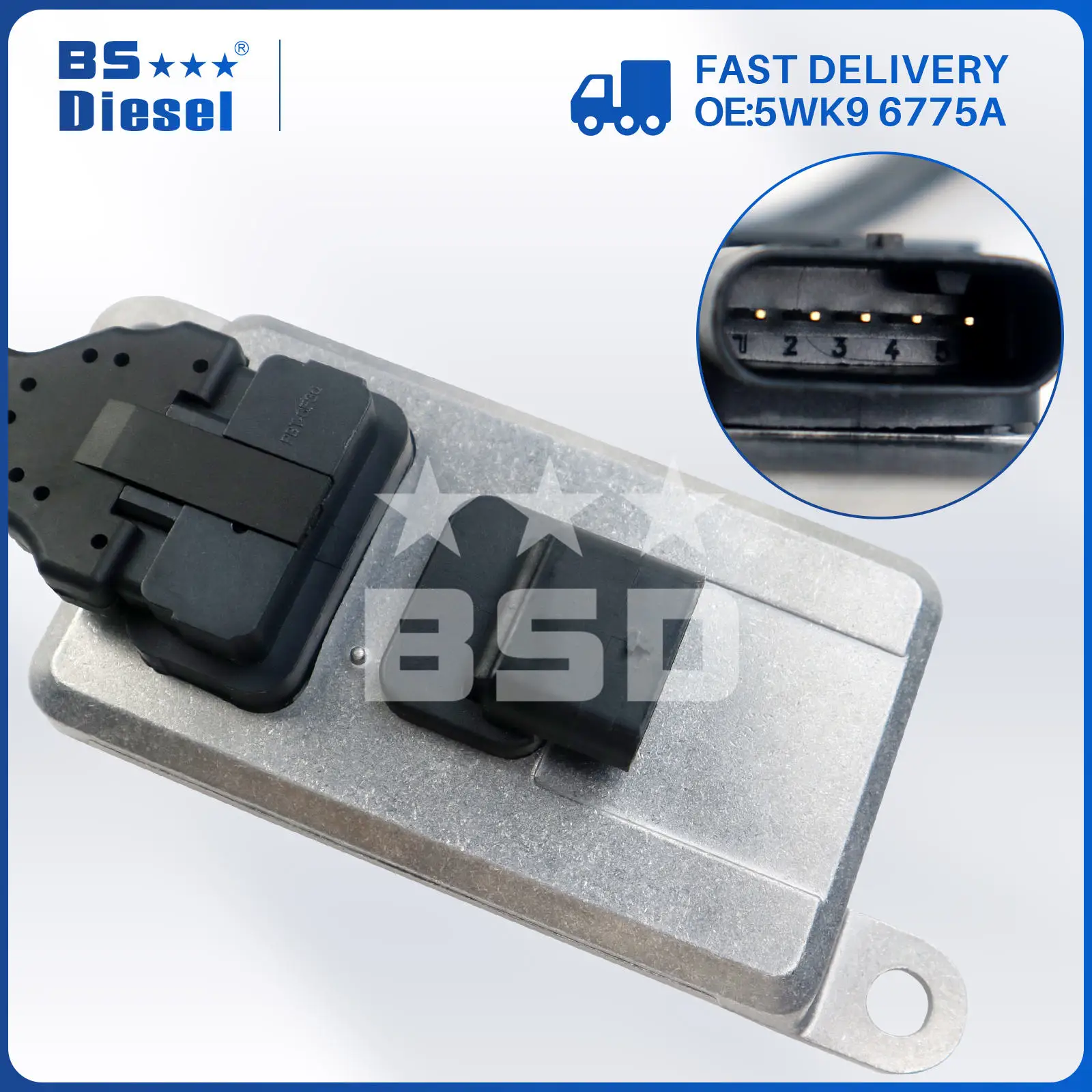 Auto Sensor 24V Nitrogen Oxide Sensor 5WK9 6775A 5801754014 For IVECO Truck (1)Piece/Lot