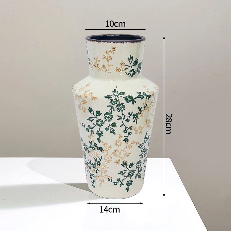 Vintage Blue White Ceramic Vase 36cm