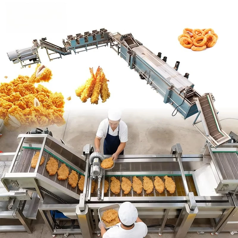 Continuous Fryer Electric Gas Heating for Chicken Wings Meatball Burger Patty with Automatic Tilting Easy Operate Custom