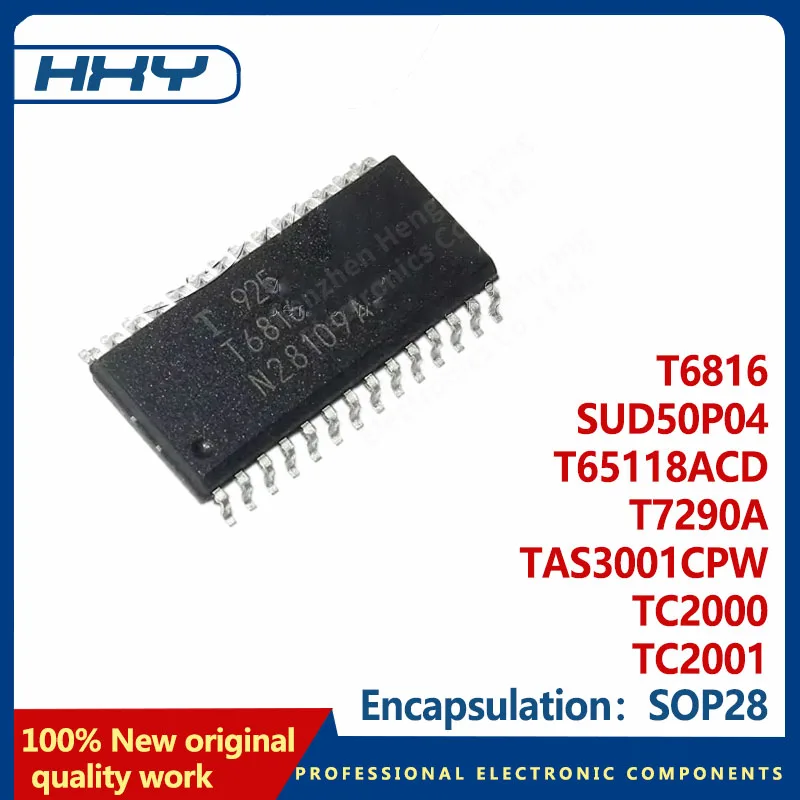 Componentes electrónicos T6816 SOP28 SUD50P04 T65118ACD T7290A TAS3001CPW TC2000 TC2001