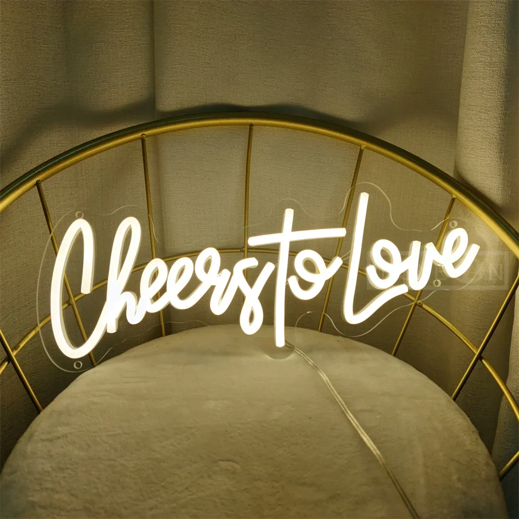 Imagem -02 - Usb mr e Mrs Neon Sign Light Decoração de Parede Decoração de Noivado de Casamento Led Neon Signs Cheers to Love