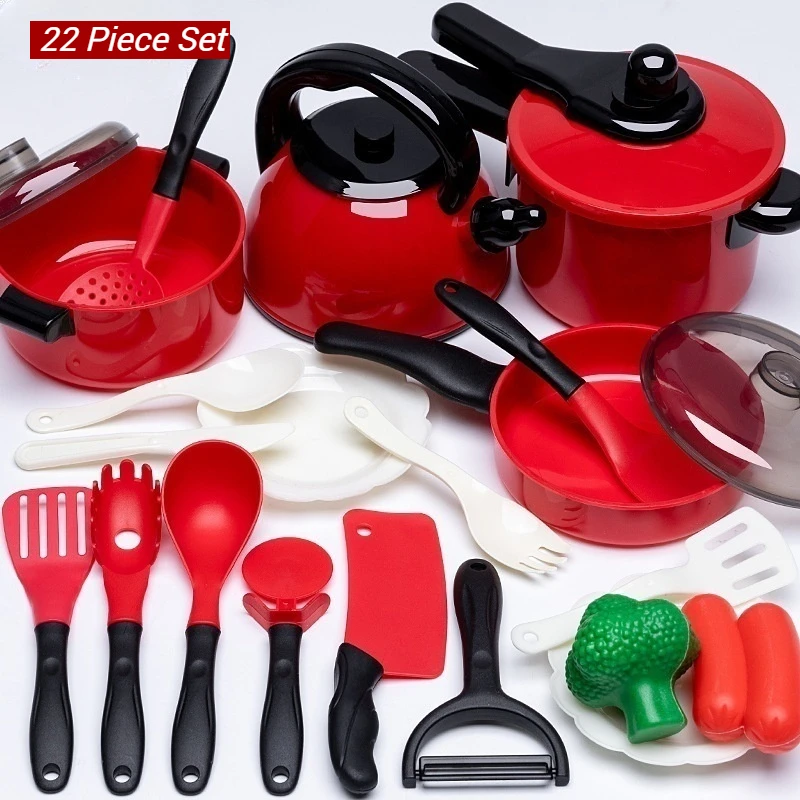 Mini ensemble de jouets de cuisine pour enfants: cuisinière à Induction de Simulation, ustensiles de cuisine et de frire, jouets ménagers, ensemble complet