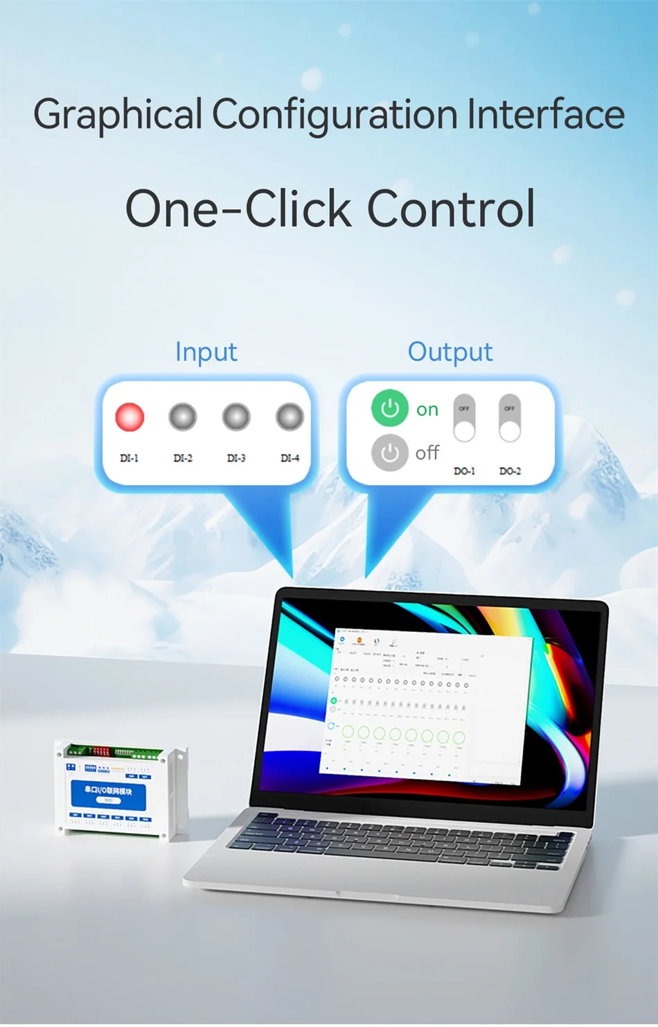 ModBus RTU Serial IO Module RS485 Interface AI DI DO 8 Digital Outputs Rail Installation 8~28VDC CDEBYTE MA01-AXCX4020