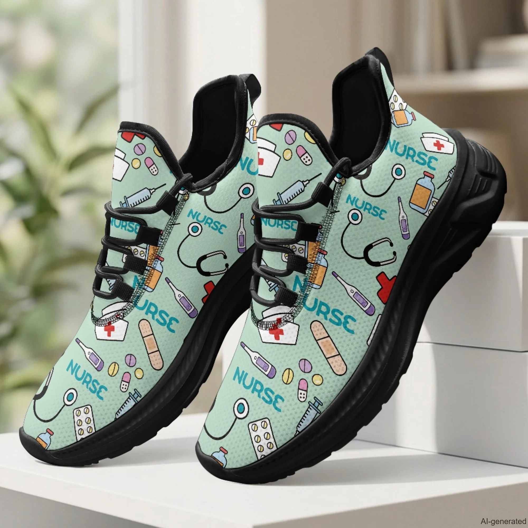 XIXIRIMIDO Womens Walking Shoes Nurse Shoes Nurse Sneakers Mens Gym Sports Casual Fashion Shoes Medical Pattern Shoes 35-48