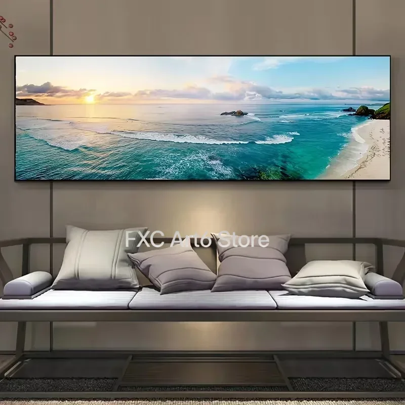 1 peinture à l'huile sans cadre représentant un paysage naturel, adaptée à la décoration murale dans les salons, les chambres et les bureaux.