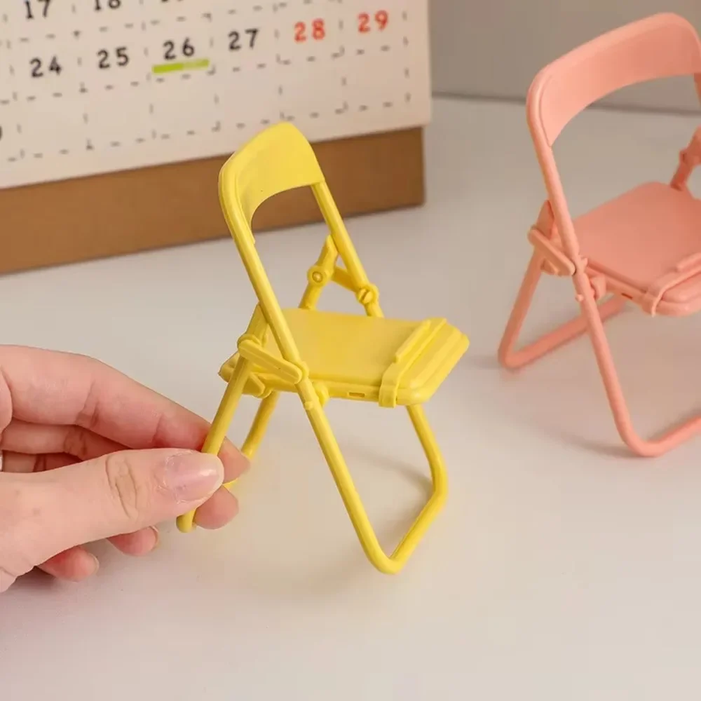 2025 Lovely Creative Desktop Foldable Chair Mobile Phone Bracket Holder Stand Macaron-color Lazy Bracket  Miniatures Decor New