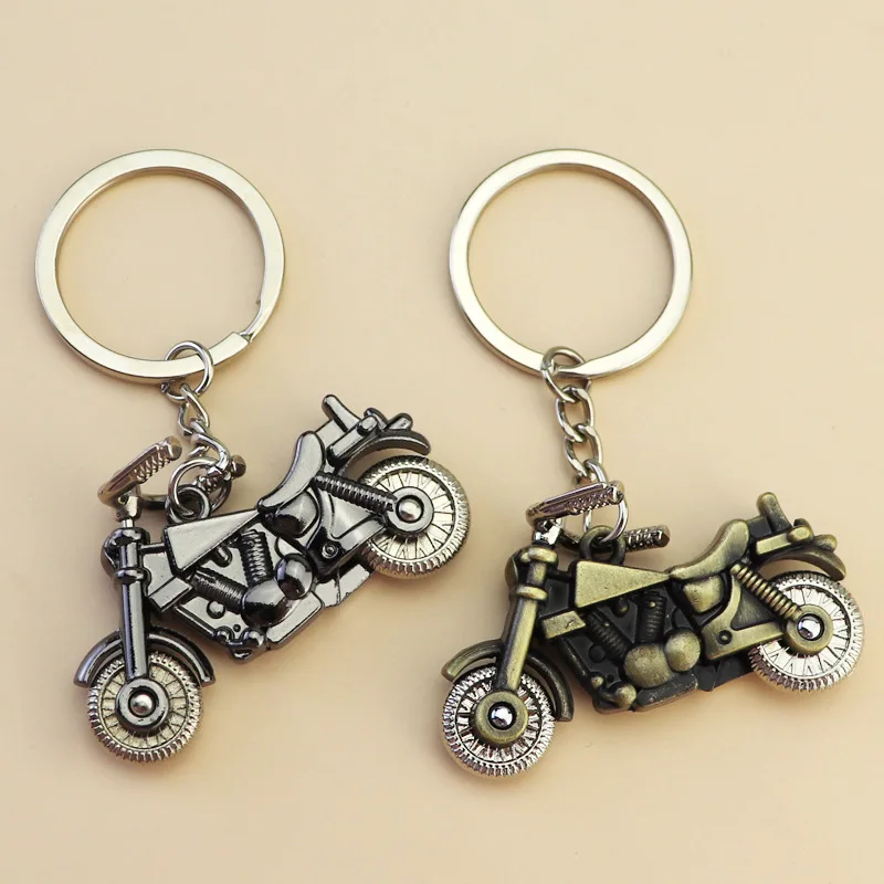 Cool Metal Motorcycle Keychain Miniature Simulation Motorcycle Keyring Men Car Key Chain Ring Holder Bag Pendant  Accessories