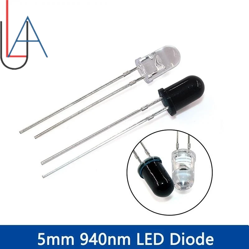 LUABEI 10pairs=20pcs/LOT 3mm 5mm 940nm LEDs Infrared Emitter and IR Receiver Diode Diodes 301A for arduino