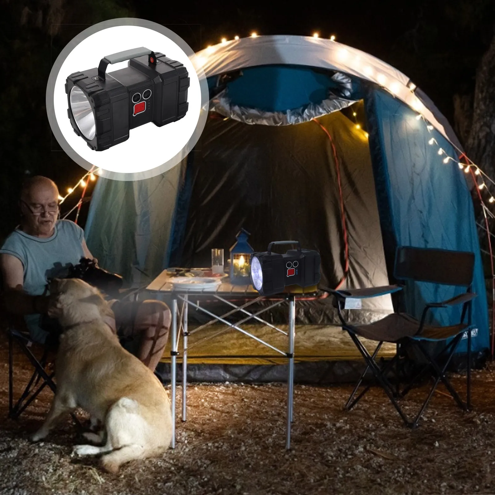 

1 set Rechargeable Flashlight Super Bright Led Torch For Outdoor Camping Fishing Portable Waterproof Long-Range Light Durable