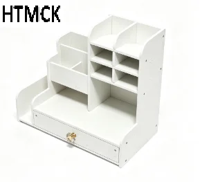 HTMCK 1 White Minimalist Desktop Marker Storage Box Oblique Insertion Pen Holder Office Stationery Supplies
