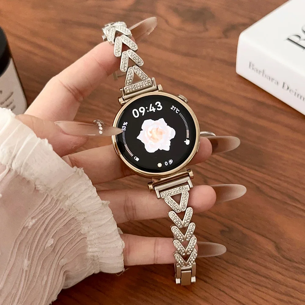 Diamond Slim Band for Huawei Watch GT 4 41mm pro 43mm 46mm Luxury Women Strap for Samsung Galaxy 4 5 6 Classic 40mm 44mm 42 47mm image 2