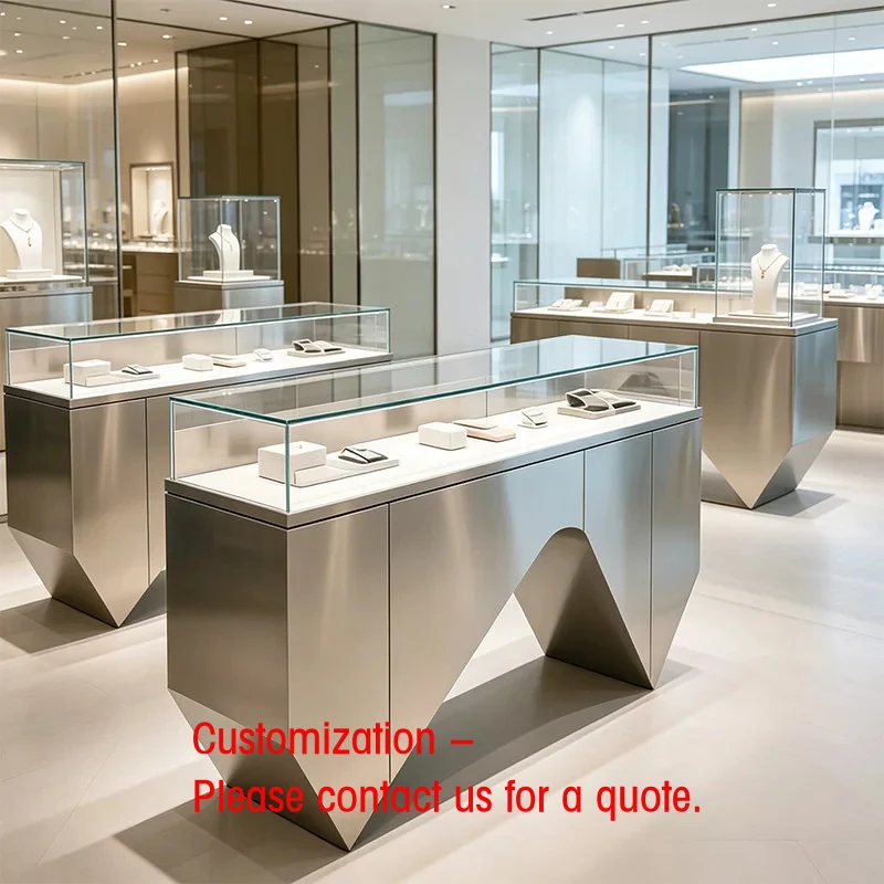 custom.Best Price Exquisite Workmanship Shatterproof Vitrine Display Customized Lockable Glasses Display Counter