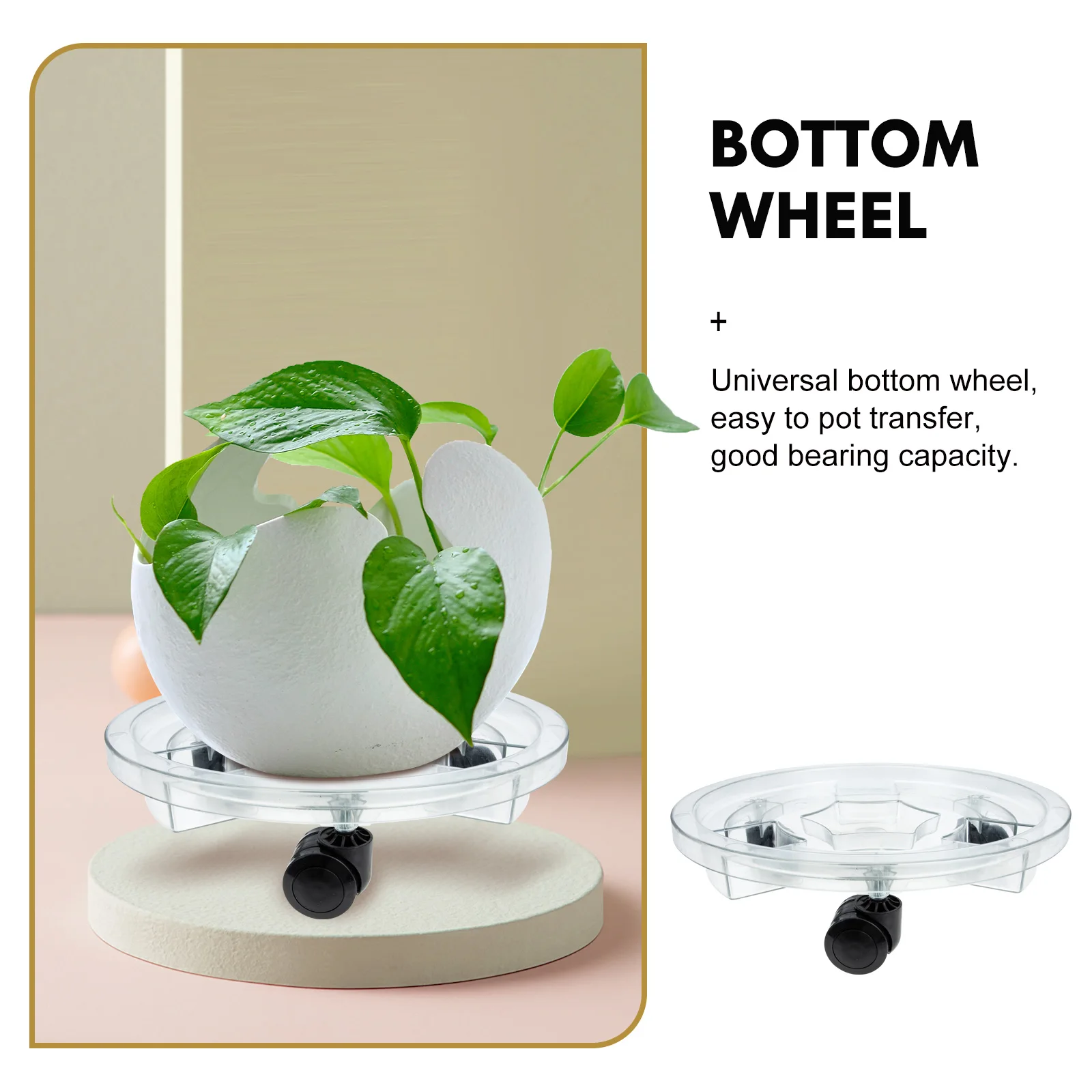 

Sturdy Movable Base Rolling Plant Stand Thickened Bonsai Cart Outdoor Garden Flowerpot Tray Durable Plastic Plant y Swivel