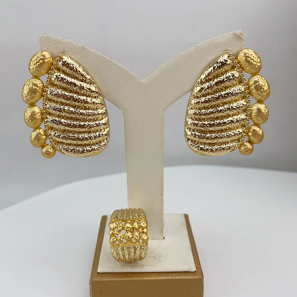 Brazilian Simple Style Big Bold Necklace Luxury Quality African Bride Jewelry Set For Women Party Gifts FHK22874