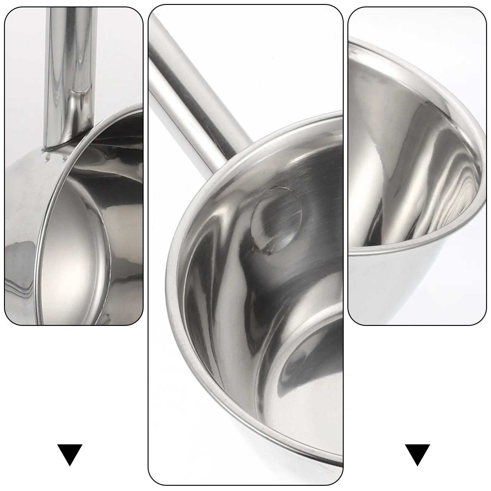 1Pcs Sturdy Stainless Steel Water Ladle with Extra Long Handle Ideal for Kitchen Cooking Gardening Watering Smooth Burrs Free