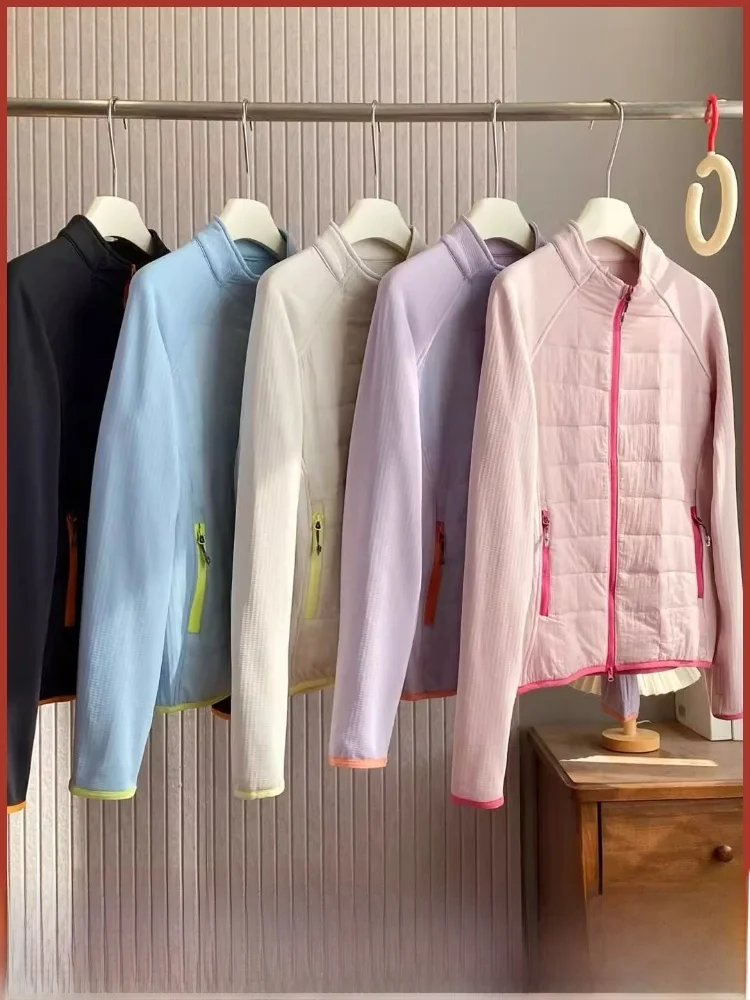 

Женская повседневная хлопковая куртка с воротником-стойкой, ветрозащитная модная цветная блузка, осень-зима, легкая теплая универсальная молния