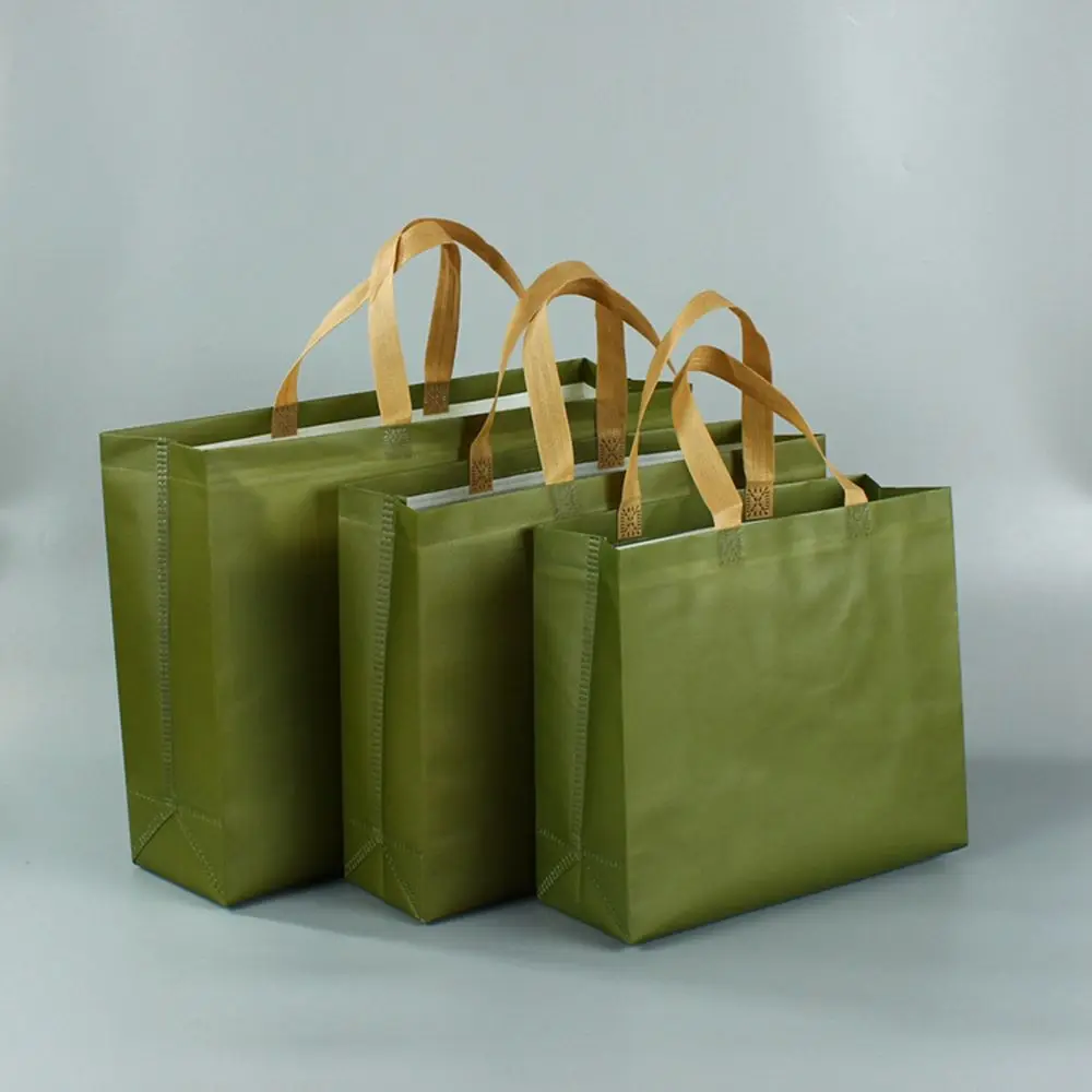 Durable with Handle DIY Green Blue Non Woven Tote Gift Bag Handbag Ecobag Eco Grocery Bag