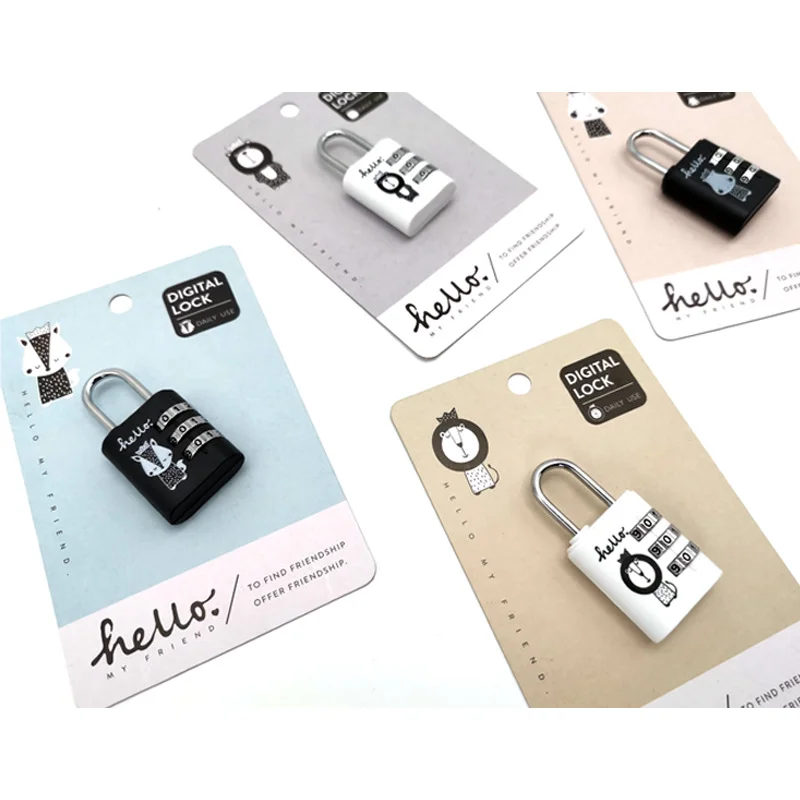 Cartoon Combination Lock Set Friendship Supreme ABS Material Student Dormitory Bag Password Padlock Digital Lock