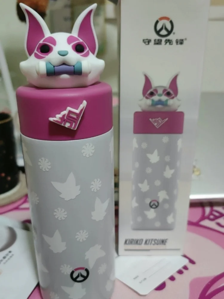Authentic Kiriko Kitsune Stainless Steel Insulated Tumbler 330ml Cup Cute Silicone 3d Figurine Non‑Slip Base Water Bottle Gift view 3
