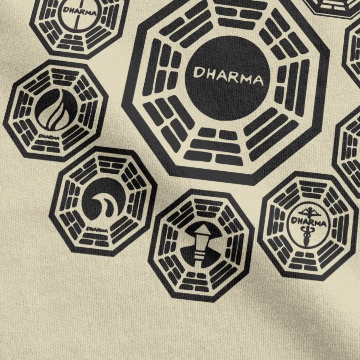 DHARMA Initiative T Shirt for Men Cotton Funny T-Shirt Round Collar 1977 Tv Show Lost Tee Shirt Short Sleeve Clothing Summer