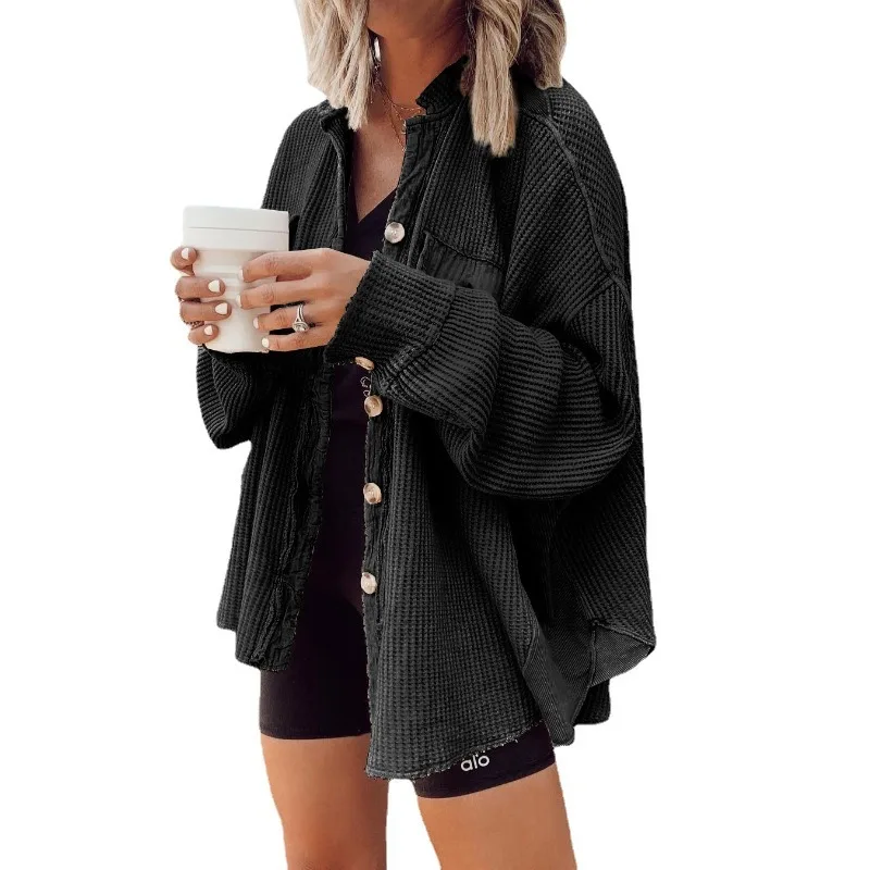 

2025 Autumn New Commuter Jacket Fashionable and Comfortable Casual Collar Pocket Splicing Irregular Loose Shirt Jacket for Women