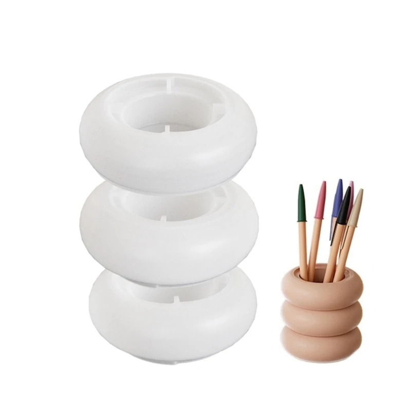 

DIY Round Shape Pen Holder Silicone Mold Desktop Ornament Candle Cup Jewelry Organizer Box Storage Jar Epoxy Resin Casting Mould