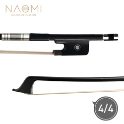 NAOMI French Style High Quality Carbon Fiber Double Bass Contrabass Bow 4/4 White AAA Grade Horse Hair Ebony Frog Fast Response