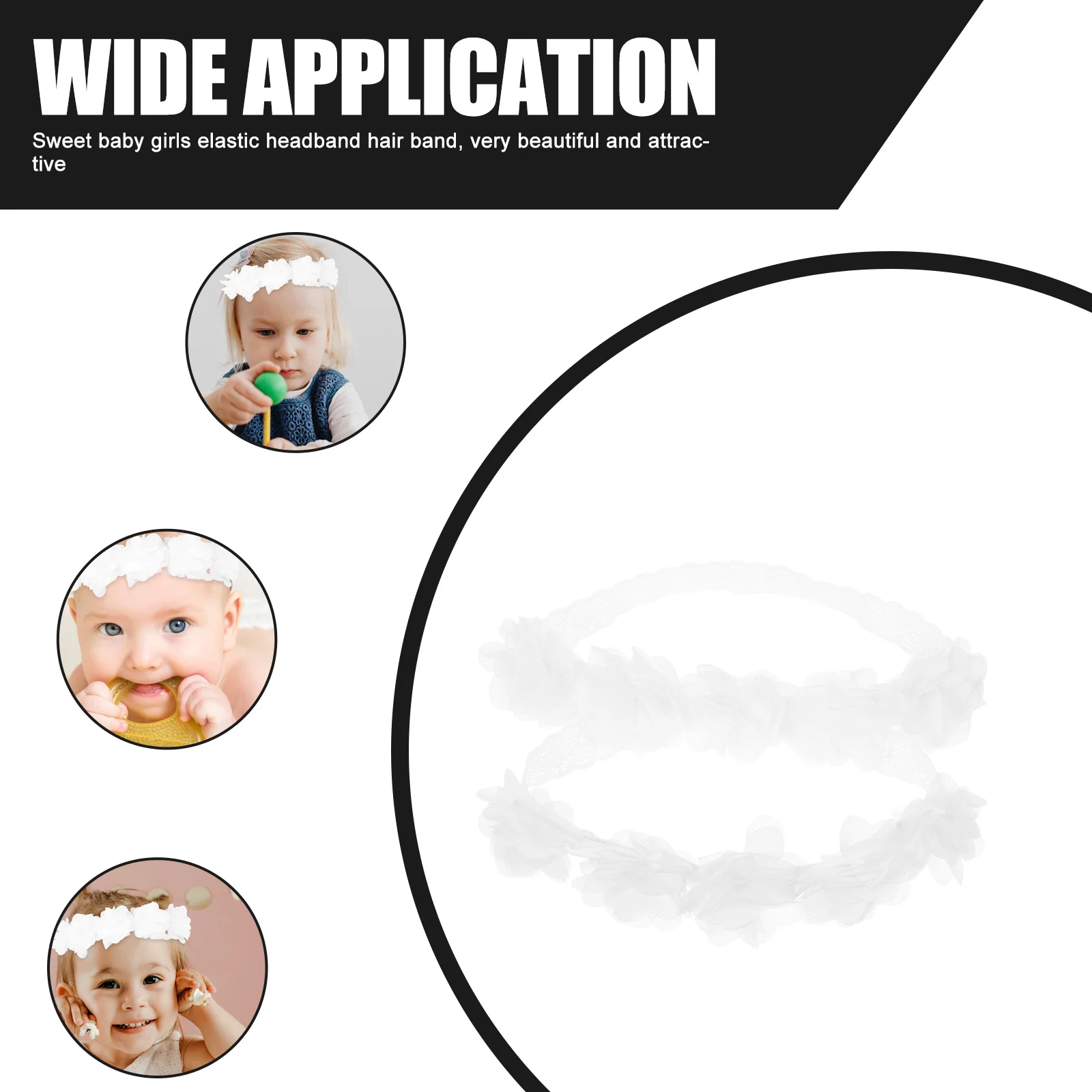 

2Pcs Headband Elastic Hair Band Soft Ribbon Headwrap Hair Accessories Cute Photography Prop