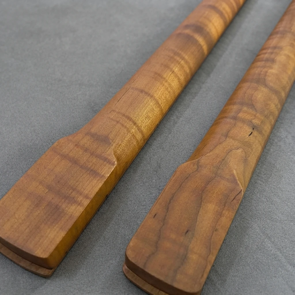 Roasted Flame Matte ST Neck, Light Fretboard, 22 Frets, Standard Scale, 56mm Heel Truss Rod for Custom Building Projects