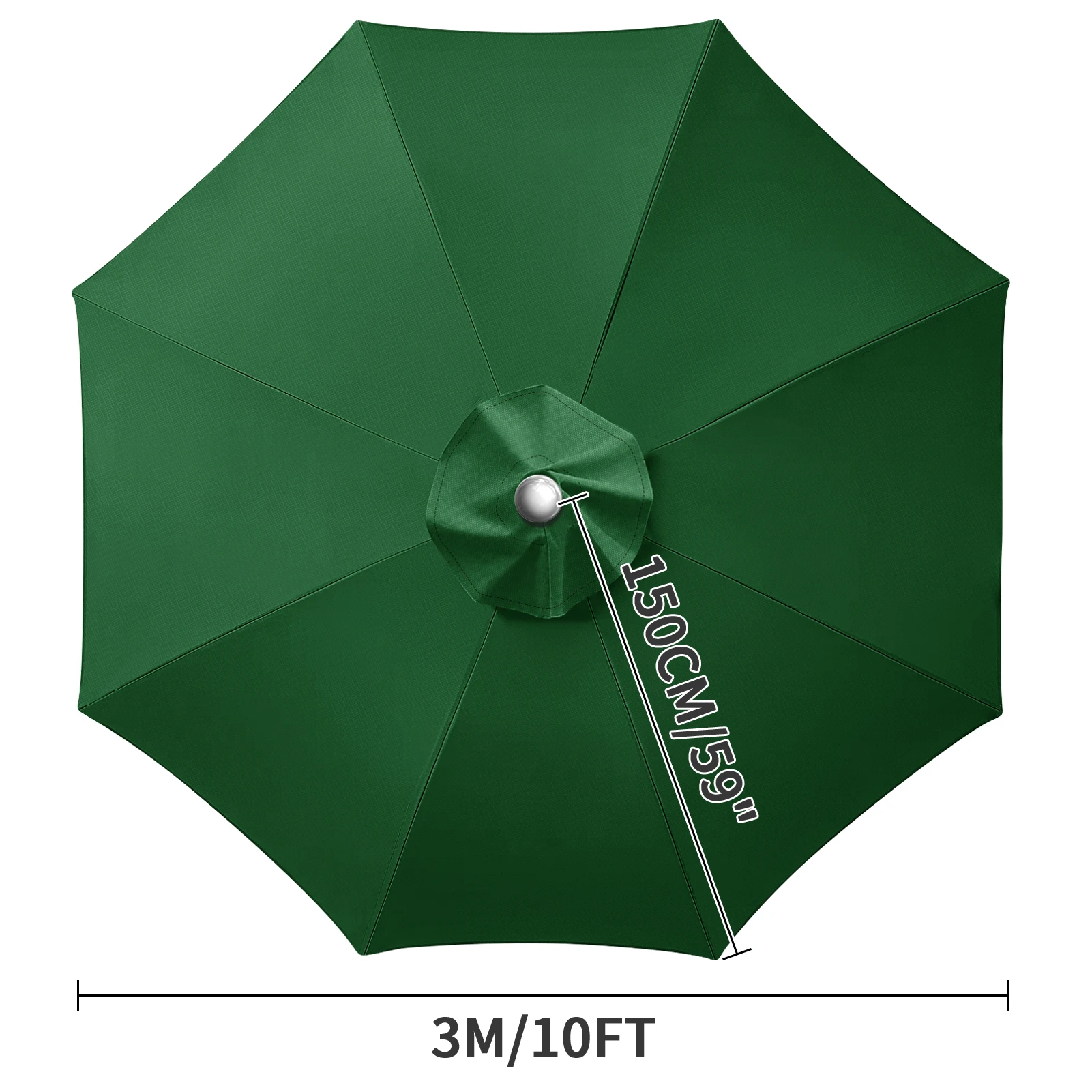 Waterdichte vervangende parapluhoes 2/3M Patio Parasol Cover UV-Anti Canopy Cover Vervanging Parasol Cover voor balkontuin - afbeelding 1