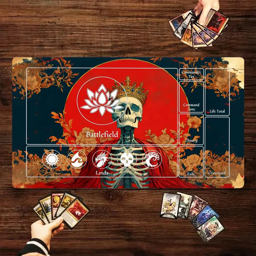 Skeleton King Mouse Pad Card Game Mat Large Computer Office Mousepad XXL Non-slip for MTG DTCG CCG RPG Trading Cards Desk Mats