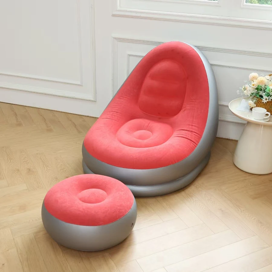 1pc Foldable recliner, inflatable sofa footstool combination for travel and vacation, office lounge chair, perfect pool decor image 3