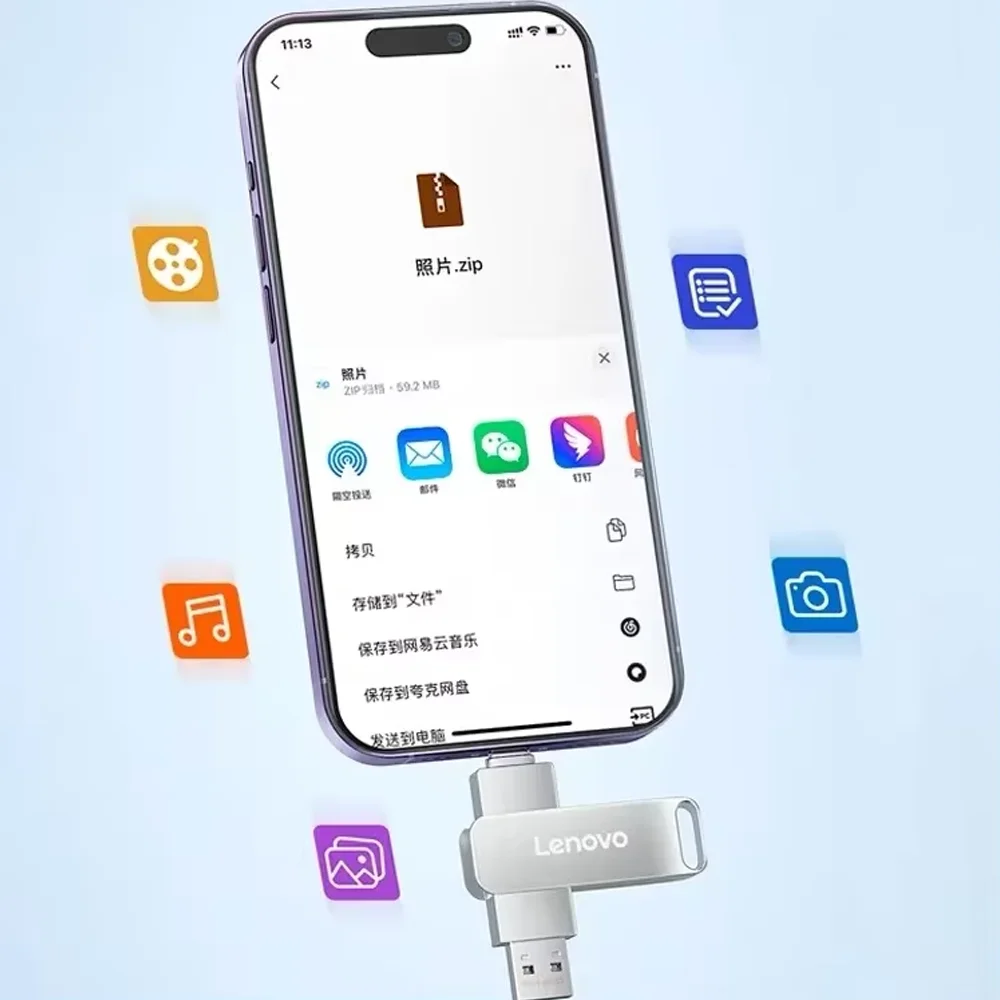 لينوفو 16 تيرا بايت U القرص محرك القلم الصغير USB الذاكرة الجديدة محركات أقراص فلاش USB 8 تيرا بايت 2 تيرا بايت نوع C عالية السرعة Usb 3.1 مقاوم للماء بندريف معدني