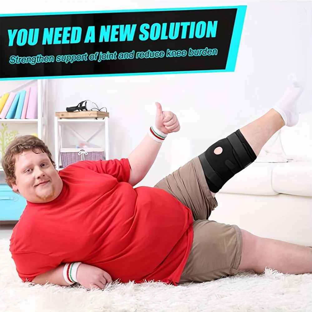 1 Stück Übergrößen-Kniebandage für Damen & Herren mit Seitenstabilisatoren, Kniescheiben-Unterstützung für Laufen, Basketball, Training – Detail 15