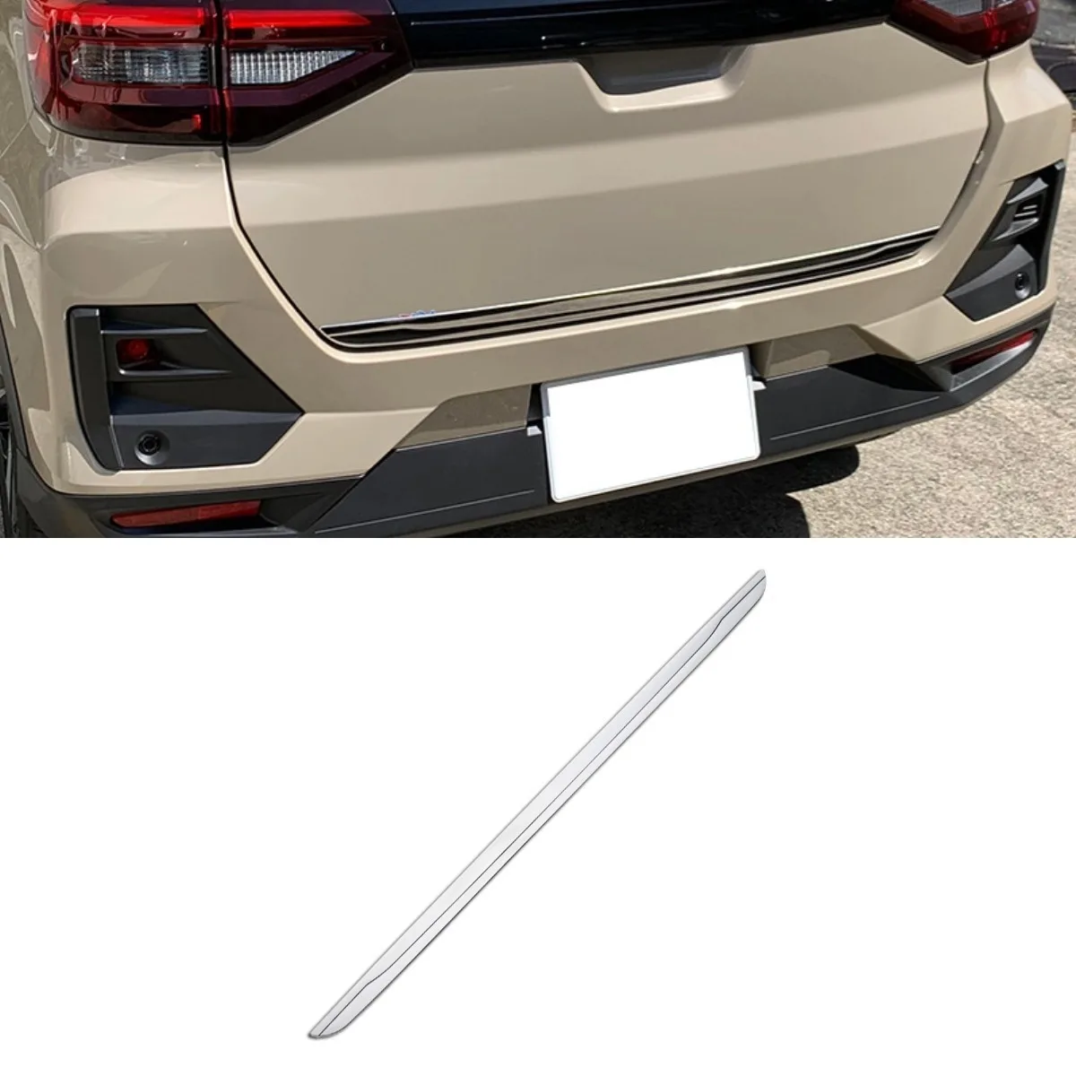 

Car Rear Trunk Decorative Strip Stainless Steel Door Frame Exterior Body Kit For RAIZE Car Accessories