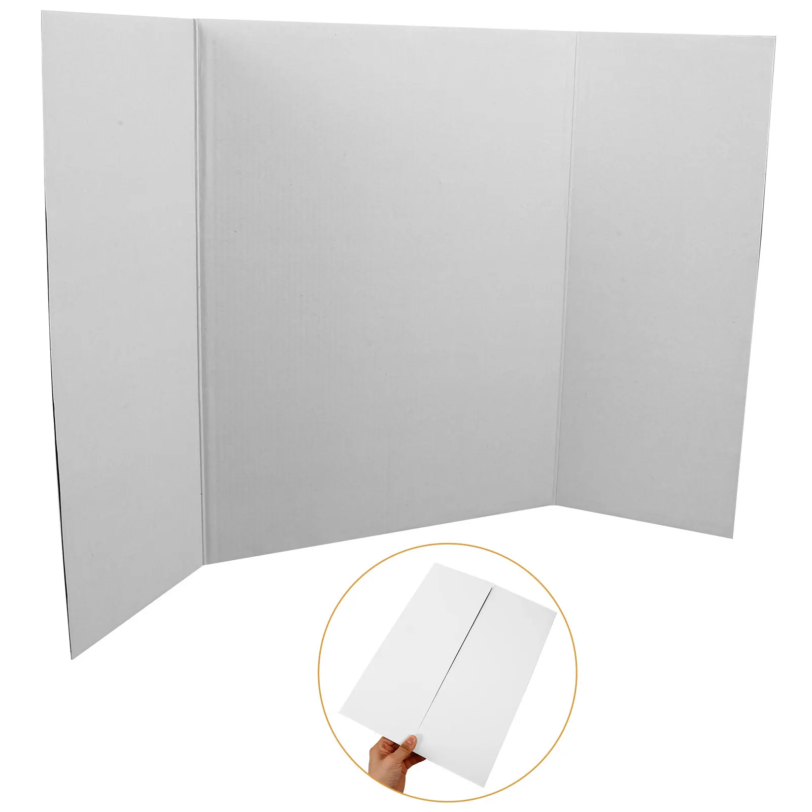 

1Set White Trifold Paperboard Folding Display Board Double-Sided Tape Presentation Project Board Science Boards Trifold