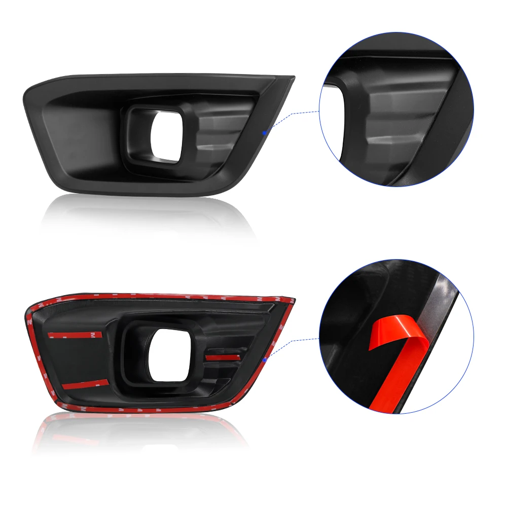 Matte Black 1 Pair Fog Light Cover Fog Lamp Protector For Ford Ranger T8 2019 2020 2021 2022 XLT XL LIMITED Car Accessories