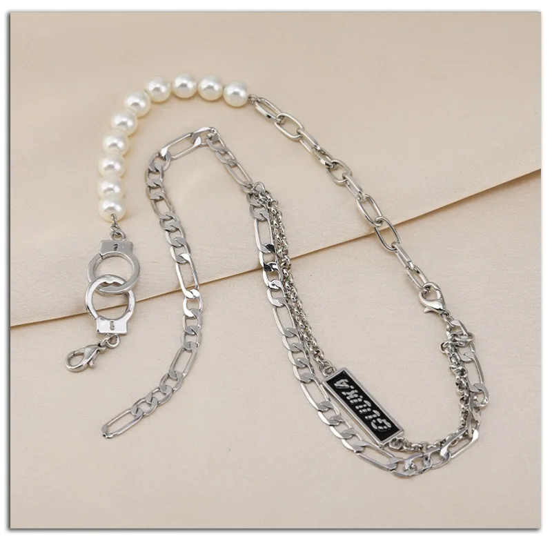 

Exquisite stacked necklaces, women's sweater chains, for both men and women, titanium steel letter necklaces
