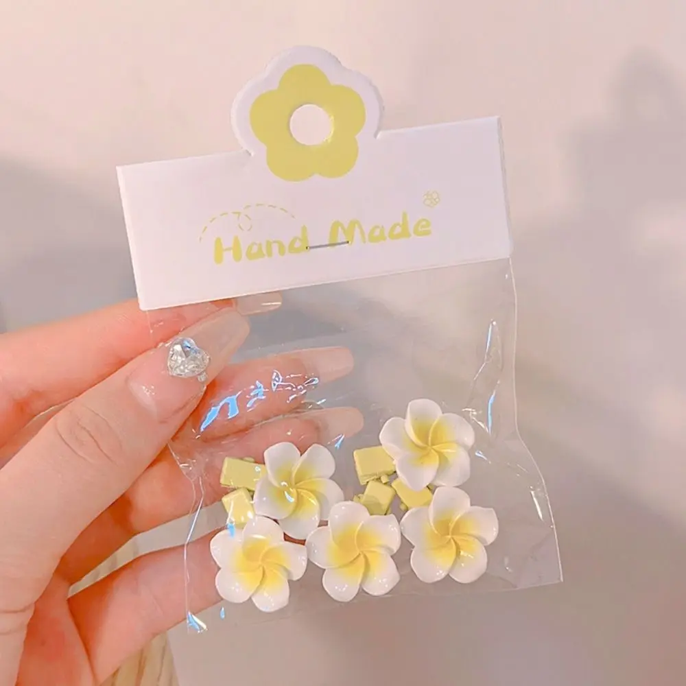 

Hair Rope Plumeria Flower Hair Clip Hair Clip Traditional Egg Flower BB Clip Mini Hair Claw Hair Ornaments Flower Barrette Girls