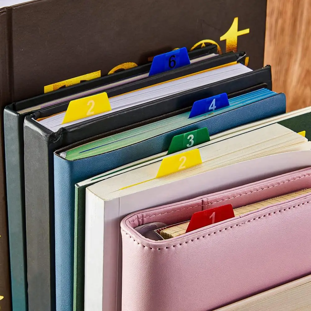 School Supplies Colorful Index Card Dividers with Tabs for File Classification Self Adhesive Number Alphabet Sticker Set Ideal