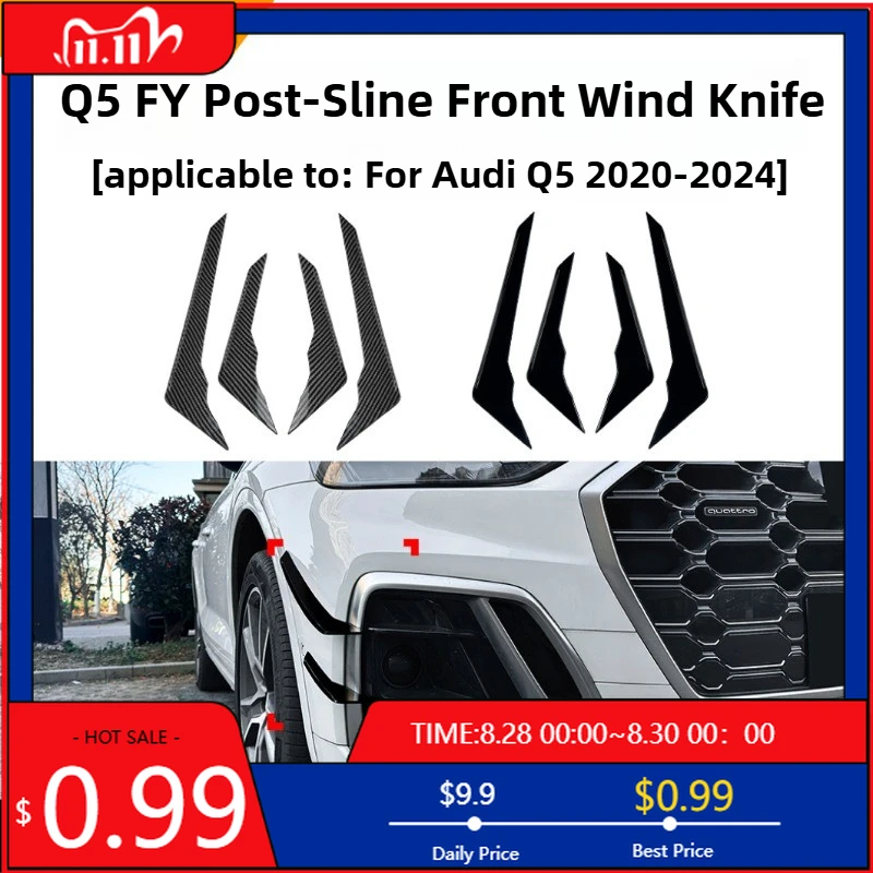 

Hot Ornaments For Audi Q5 FY Late Stage Sline 2020-2024 Front Wind Knife Windport Car Patch Exterior Cross Border Modificati Int