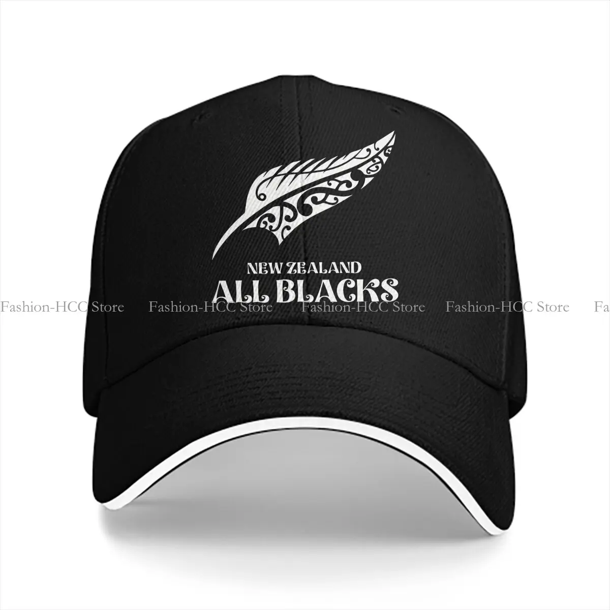 Gorra de protección con visera personalizada, gorro con visera, Multicolor, Nueva Zelanda, todos los negros