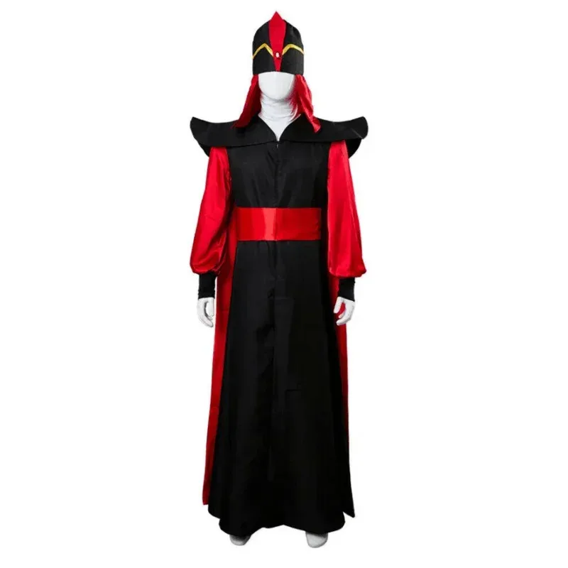 

2025 12 Movie Themagic Lamp Aladdin Man Makeup Costume Adult Role Play Wizard Jafar Robe Costumes Halloween Cosp
