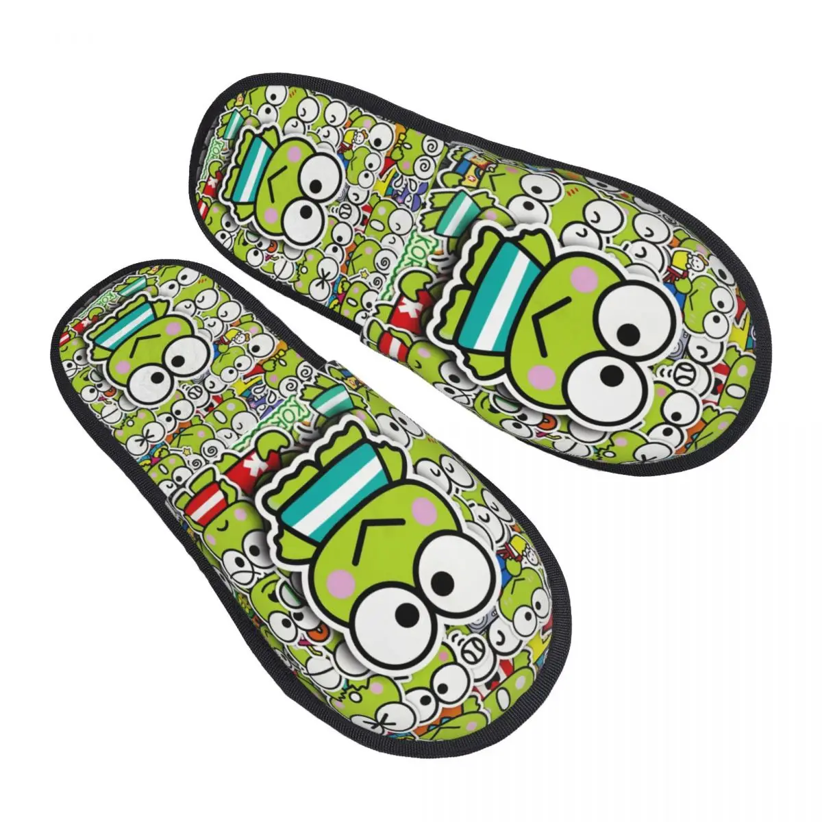 

Пользовательские мультфильм Kero Kero Keroppi Sanrio аниме гостевые тапочки для отелей женские домашние тапочки