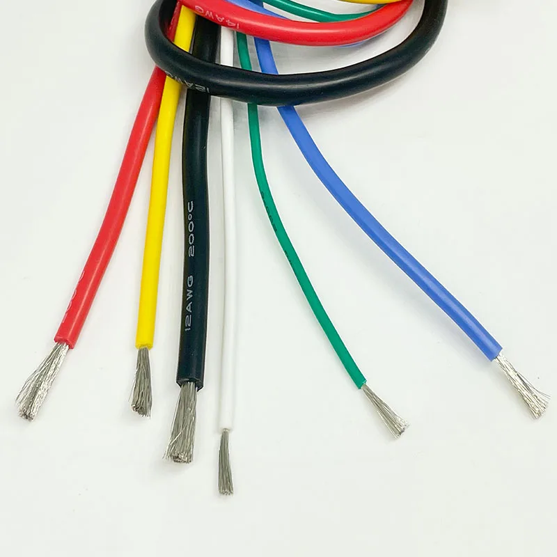 24AWG 22AWG 20AWG 18AWG 17AWG 16AWG 14AWG Flexible Silicone-Coated Tinned Copper Wire Set, 6 Colors (10 Feet per Color)